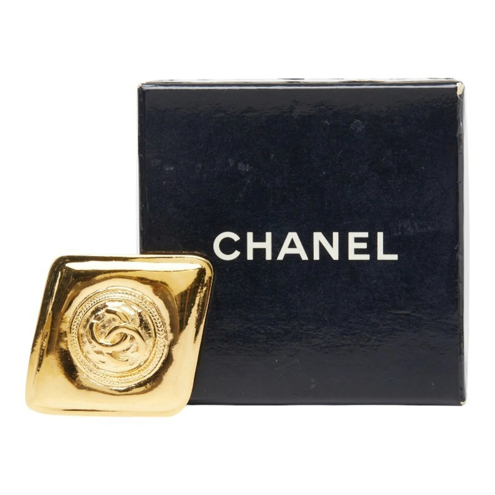 CHANEL Authentic Gold Diamond Logo Brooch - Picture 5 of 5